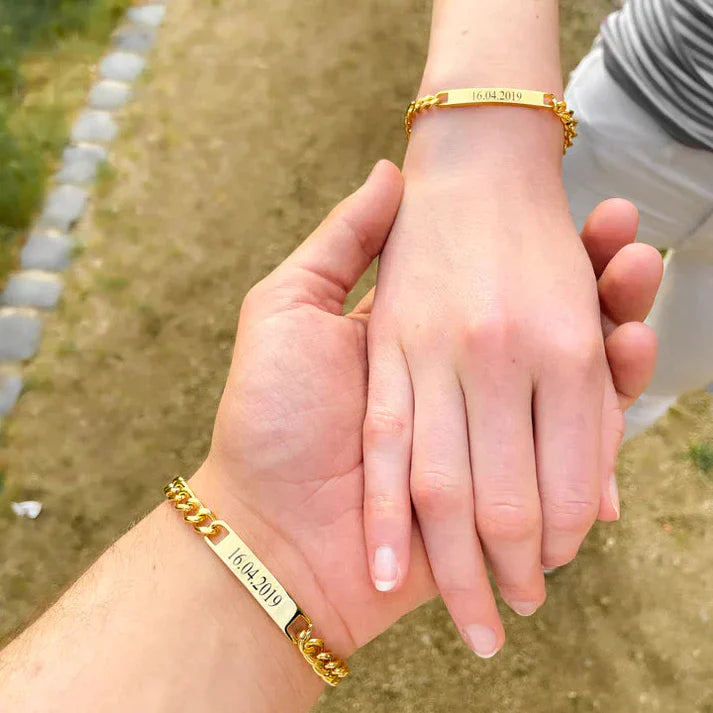 Bracelet cubain de la Saint-Valentin personnalisé