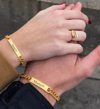 Bracelet cubain de la Saint-Valentin personnalisé