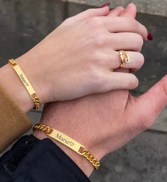 Bracelet cubain de la Saint-Valentin personnalisé