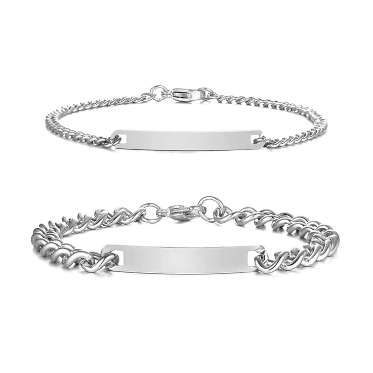 ID partner bracelets with engraving