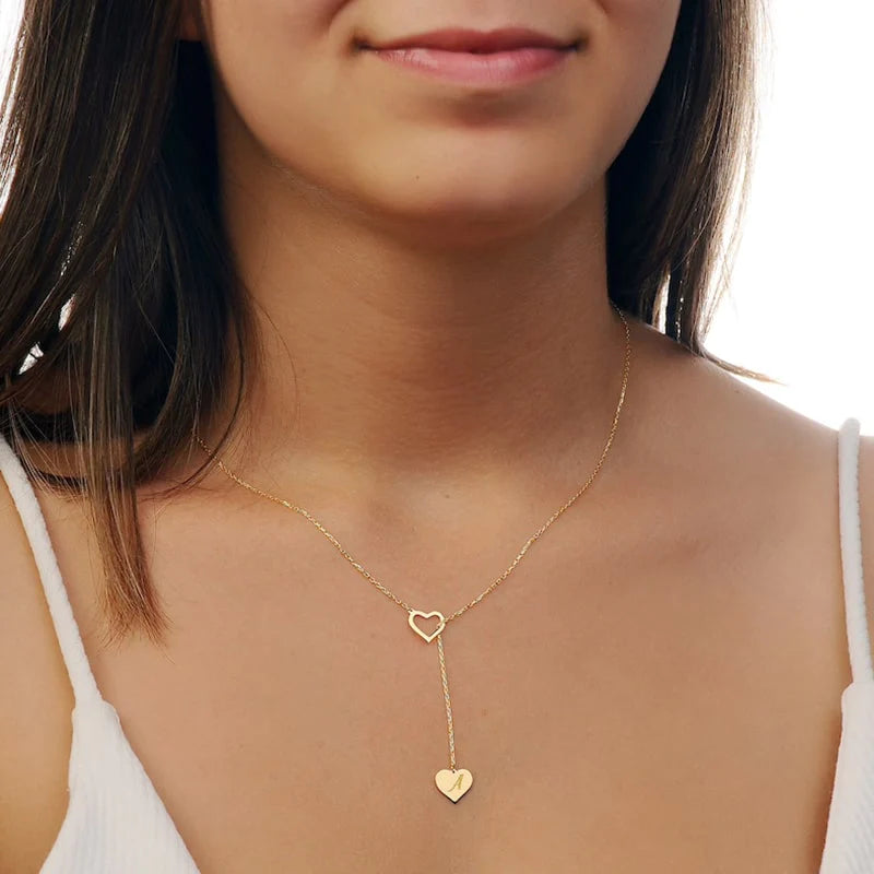 Personalized minimum initial love necklace