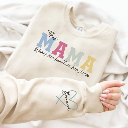 Mom's Heartfelt Sleeve Personalized Sweatshirt