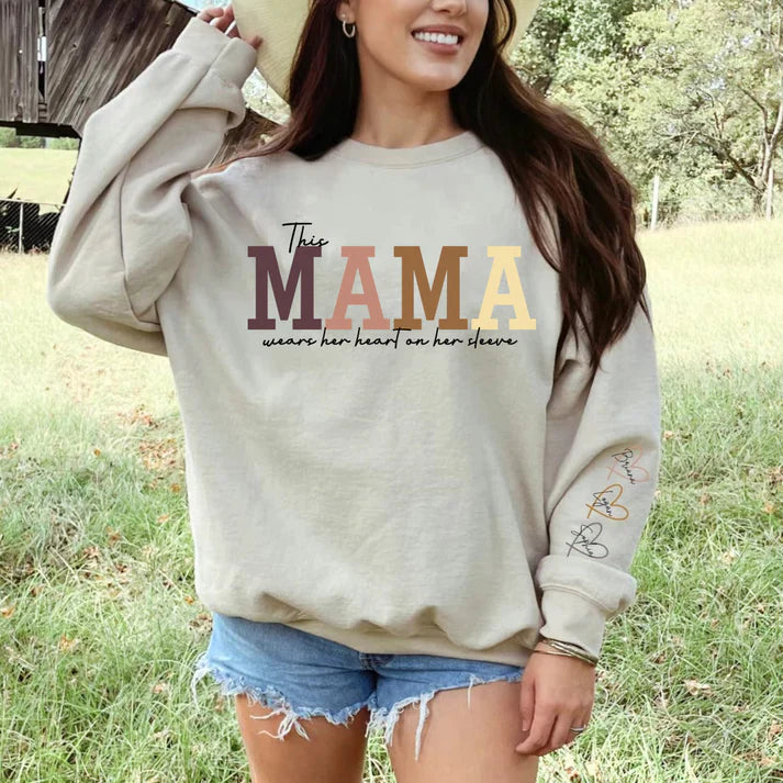 Mom's Heartfelt Sleeve Personalized Sweatshirt