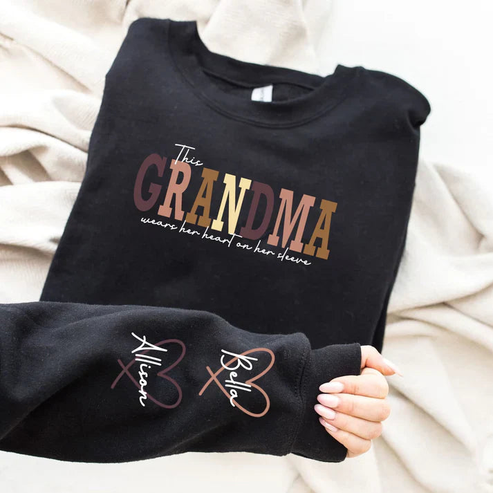 Mom's Heartfelt Sleeve Personalized Sweatshirt