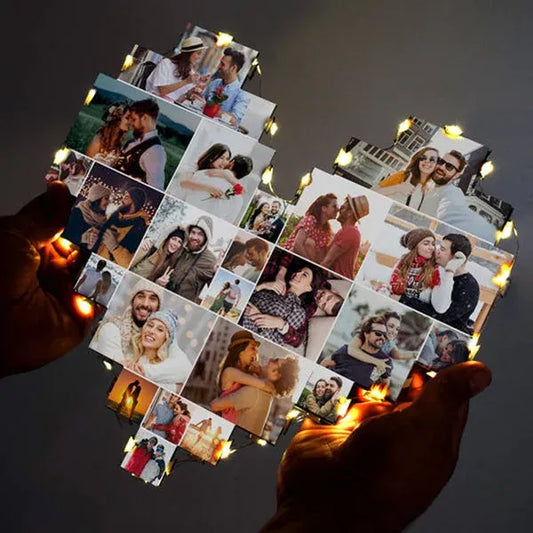 Custom Heart Shape Foto Collage Lampe